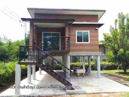 บ้านตากอากาศใต้ถุนสูง ตกแต่งดีไซน์ทันสมัย ในงบประมาณ 730,000 บาท